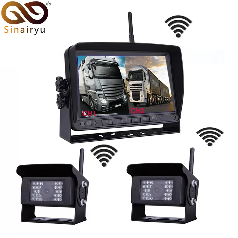 

Digital Wireless 2 Channel Parking Monitor Camera Kit For Truck/Trailer/Bus/RV/Trailer CCTV Video Rear View WiFi Digital Camera
