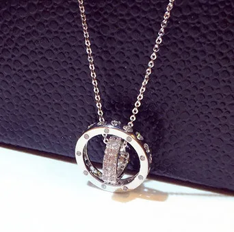Лучшее Кристальное ожерелье с кулоном в форме сердца для женщин, новинка, модное ювелирное изделие, Золотая Серебряная цепочка, короткое колье, ожерелье s - Окраска металла: Silver color