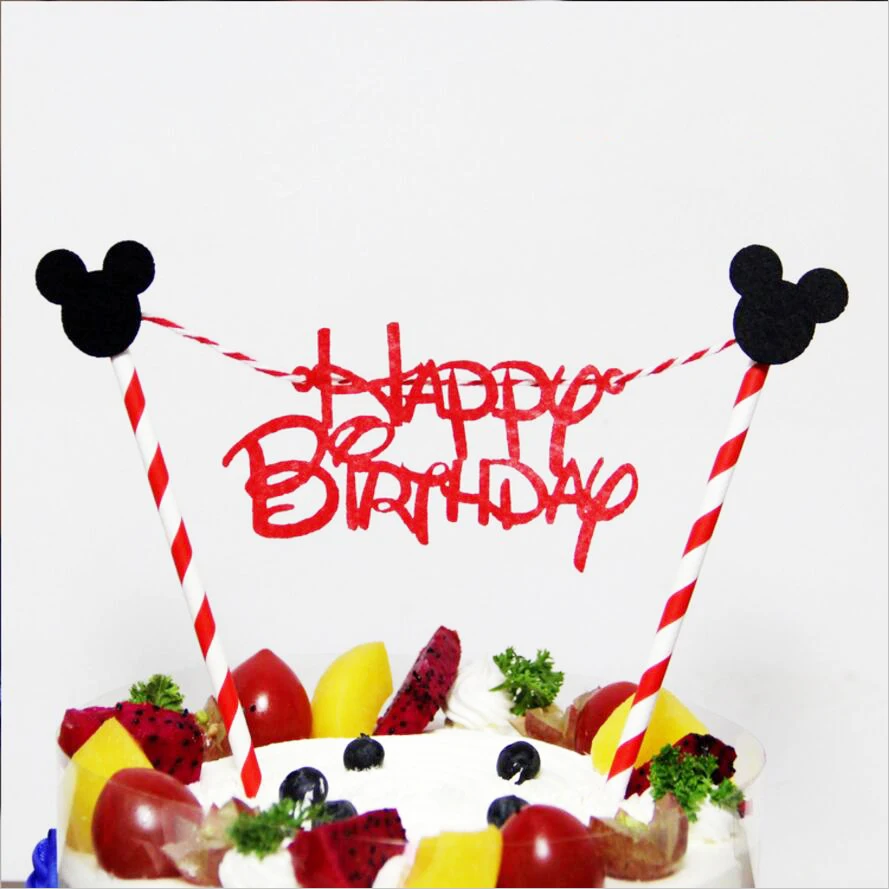 

1PCS Mickey MOUSE Head Cake Topper Kids Birthday Party Wedding Baby Shower Supplies Cake Decorations