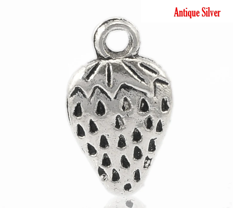 DoreenBeads цинковый сплав Подвески Клубника Фрукты античный серебряный цвет DIY