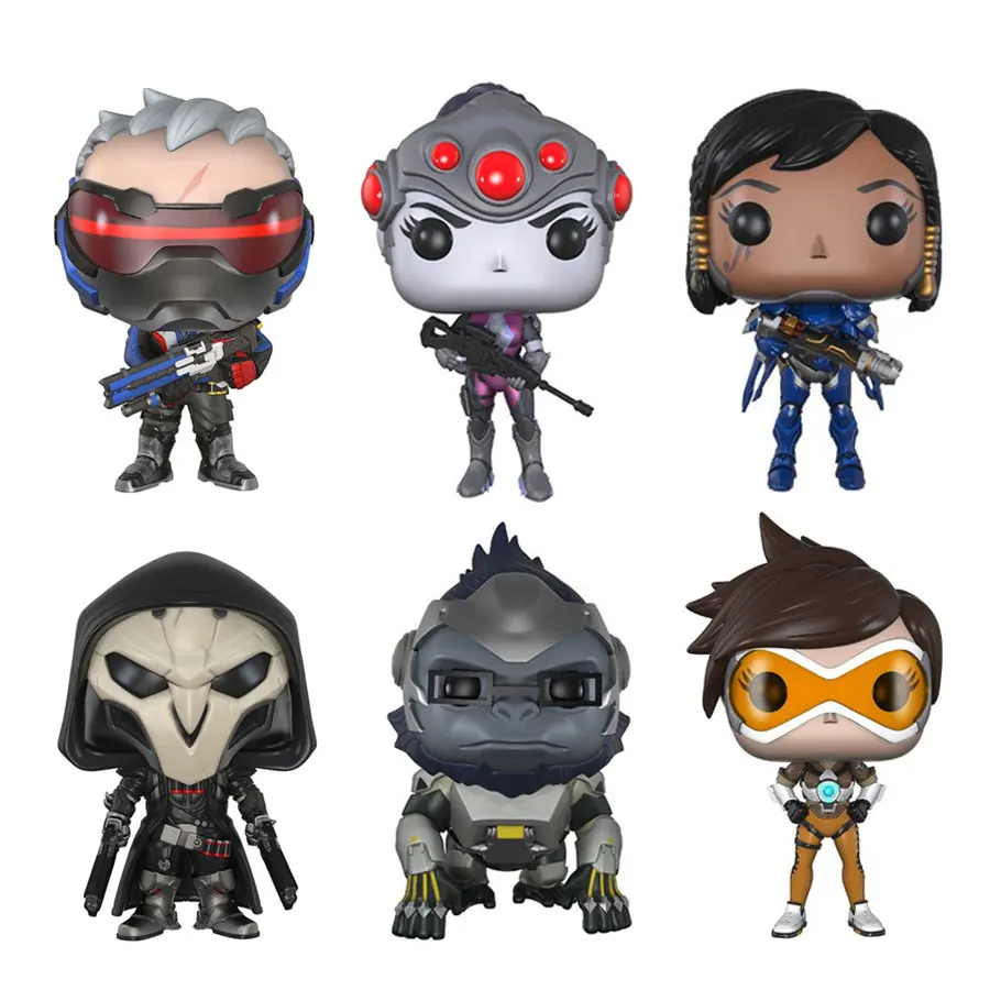 

10cm Over Watch Game Character PVC Action Figure Winston/Tracer/Pharaoh/Reaper/Widowmaker/Soldier OW Model Doll Toys Gift
