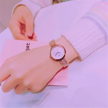 

Hot Fashion Wristwatches Women Blue Pointer Quartz Watches Luxury Elegant Ladies Dress Analog Pearl Bracelet Relogio Feminino