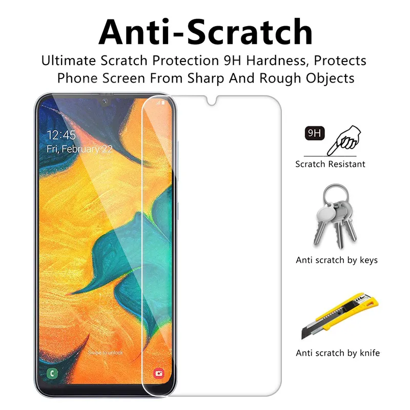 Закаленное Стекло для samsung Galaxy A50 A30 защита экрана SM A505FN A305FN A505 A305 A305F 30 50 чехол Крышка защитный Стекло - Цвет: Clear