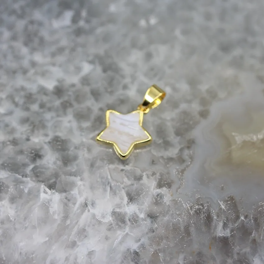 7 камней выбор, 14 мм звезда украшения для серег оптом, граненый кристалл кварц аметистов лунный камень Пирит Подвески со звездами ожерелье ювелирные изделия