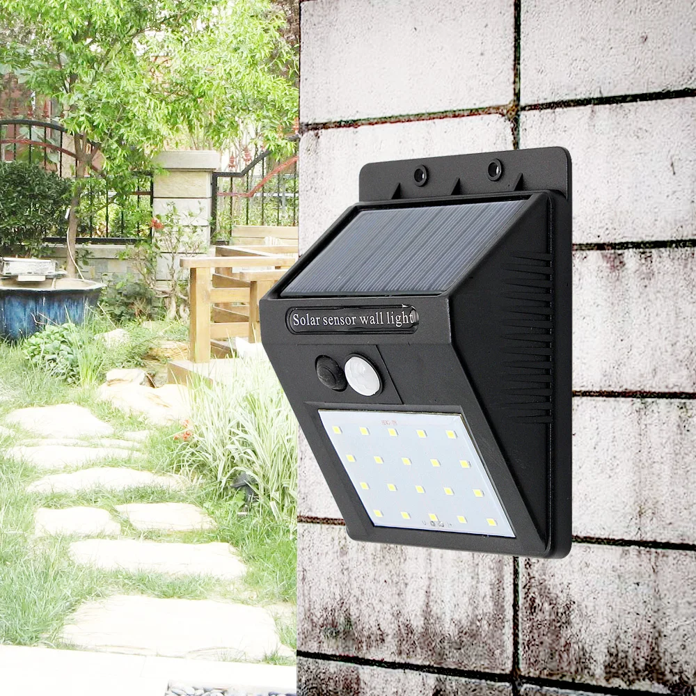 

LED Solar Light Waterproof IP65 Solar Powered Sensor Panels White Lamp Wall Bulb For Outdoor Garden Street Yard Home Decoration
