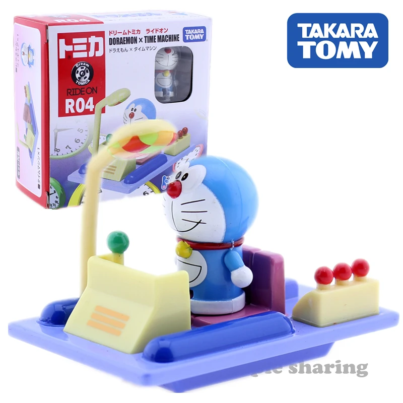Takara Tomy Tomica Ride On R04 Doraemon Time Machine Модель Kit Jingle Cat робот Игрушечная машина литая аниме