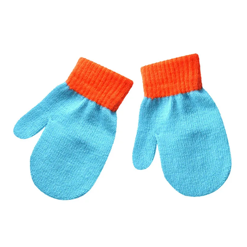 Милый, для новорожденных и малышей сплошной Перчатки печатающей головки горячий все включено Перчатки для мальчиков и девочек зимние теплые детские варежки - Цвет: E