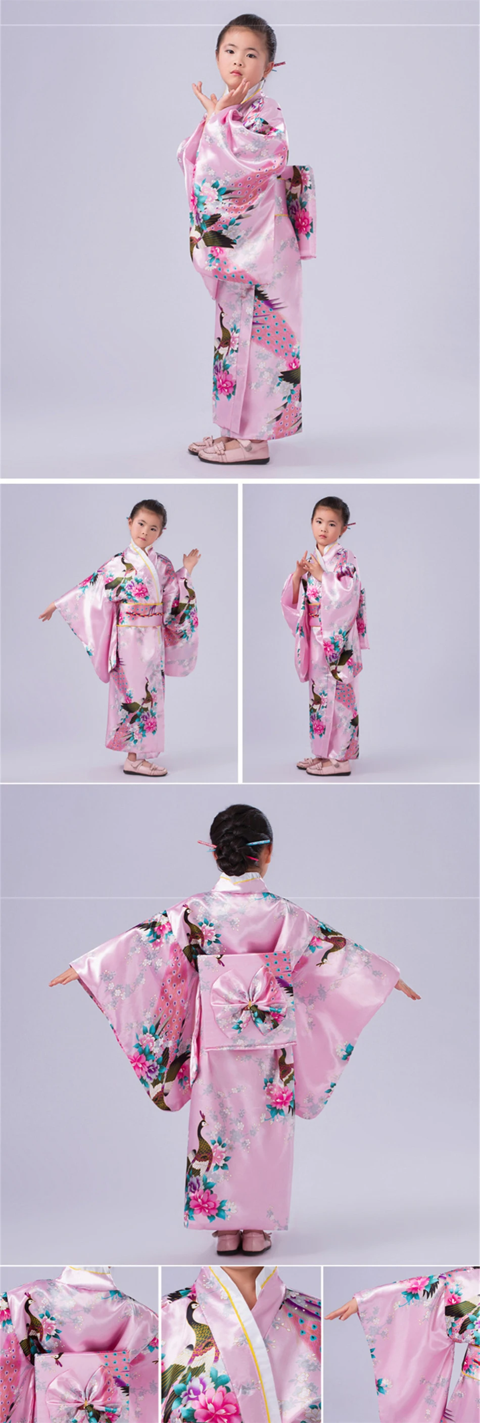 Wholesale Ethnic Clothing At 12 Get Ethnic Clothing 110 150cm Children Girls Japanese Traditional Costumes Kimono Dress With Obi Bathing Robe Yukata For Kids Dance Wear From Seein Online Store Dhgate Com