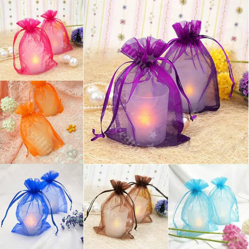 25pcs/pack Sheer Organza Gift Bags for Wedding Party Favor Gift Candy