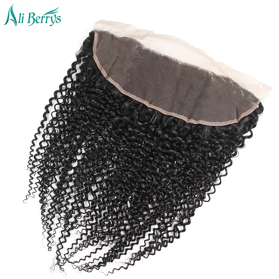 Ali Berrys Hair 13x4 Ear To Ear Kinky Curly Lace Frontal Remy Brazilian Human Hair Closure 1 Piece Free Shipping 10-20 Inch ali-human-hair