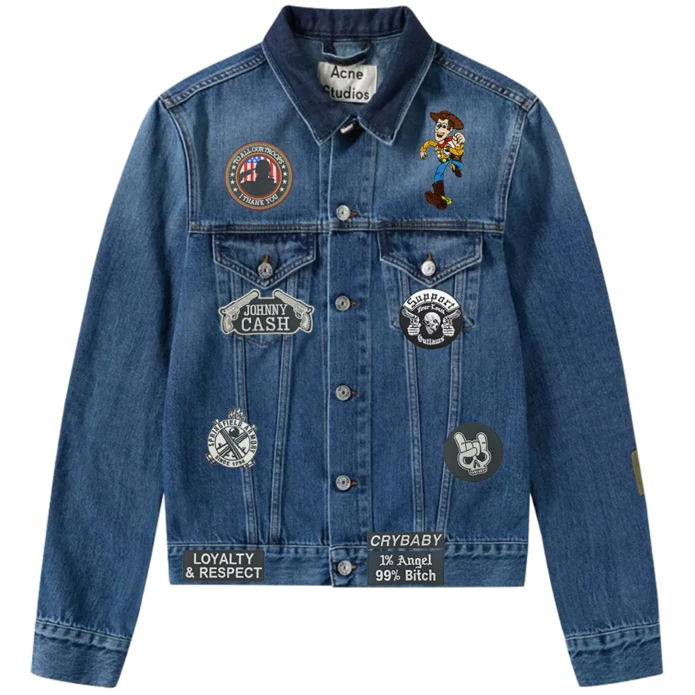 Support your local outlaws motorcycle patch embroidery iron on skull bones biker custom for jacket free shipping (4)