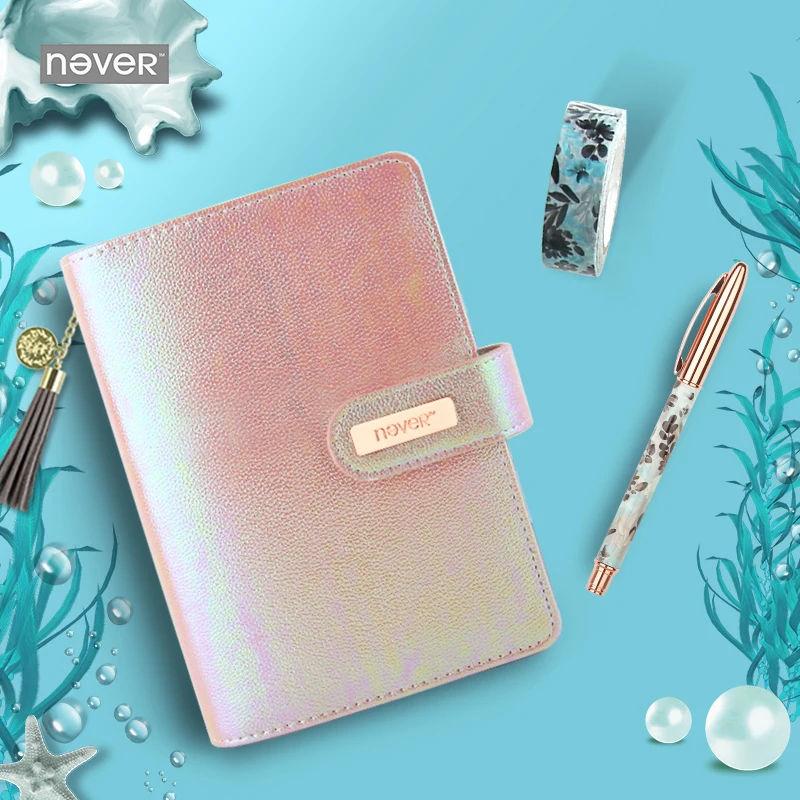 Never Colorful Ocean series A6 planner leather cover Spiral notebook Personal diary Chancellory student school Gift stationery