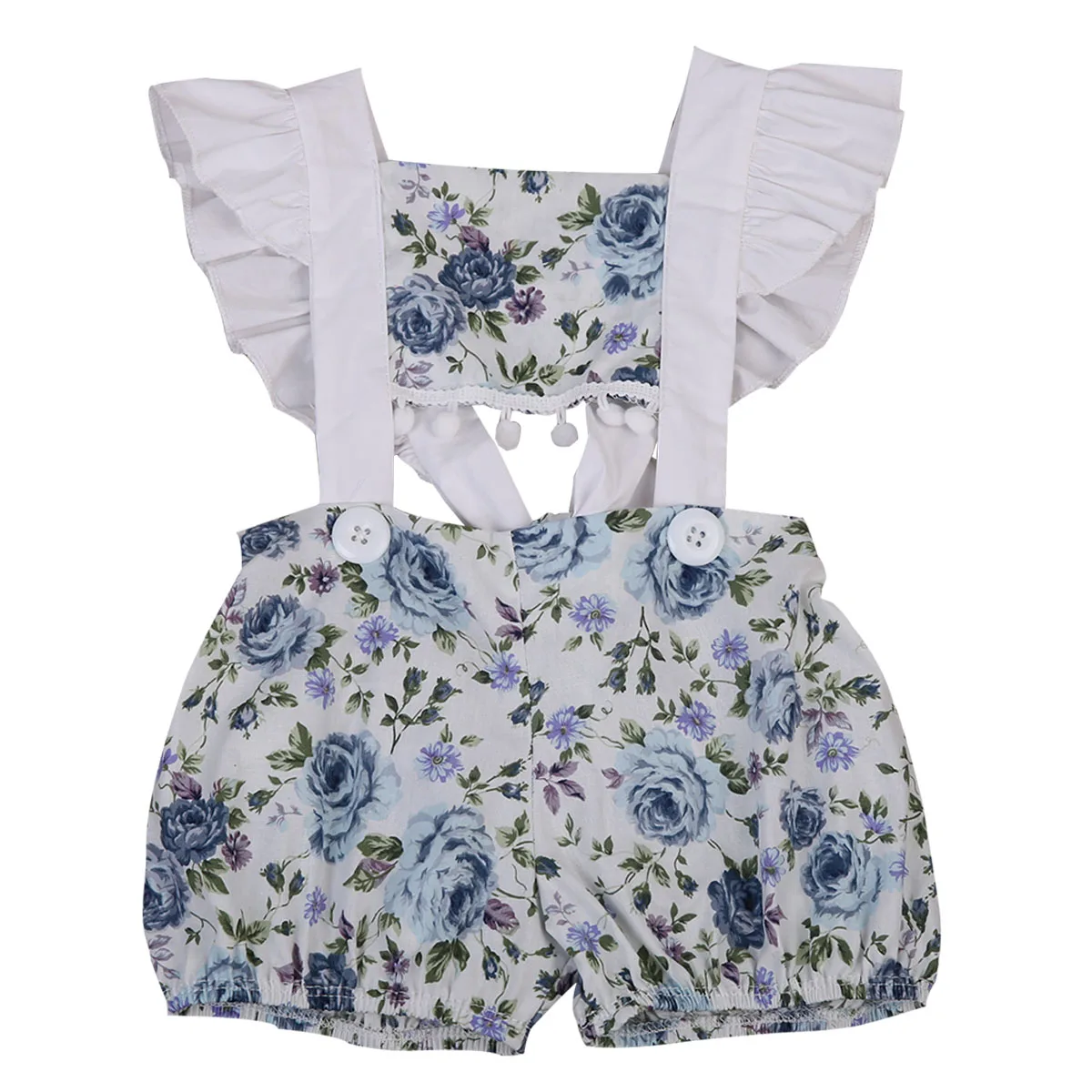 

casual cotton sleeveless Newborn Baby Girls Floral Halter Romper Outfits Sunsuit Clothes 0-24M