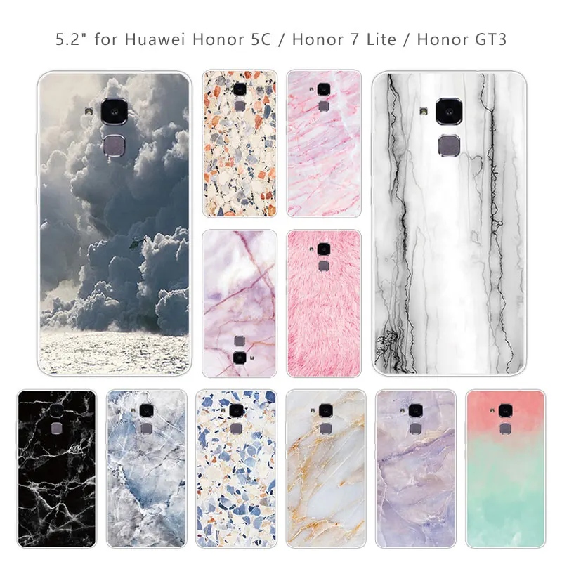 

Cases for Huawei Honor 5C / Honor 7 Lite Matte Soft Silicon Back Black Stone Cover 5.2" for Huawei Honor7 Lite GT3 Clear Capa