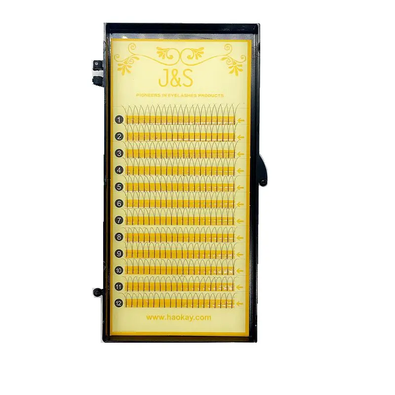 

J&S High Quality Y Eyelash Extension 1trays/lot Soft all Lenght C curl ,2D pre made fans, hand-made fans Free Shipping