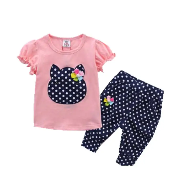 

Bibicola girls clothing sets 2019 new summer cute cartoon short sleeve+pants 2pcs suits for girl cotton casual clothes sets