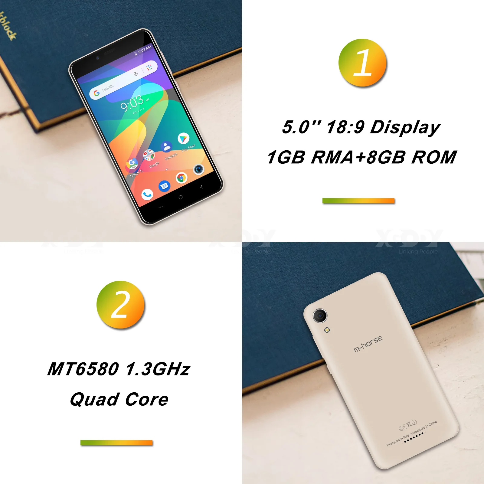 M-HORSE M1 3G Dual Sim Smartphone Android 8,1 5 \