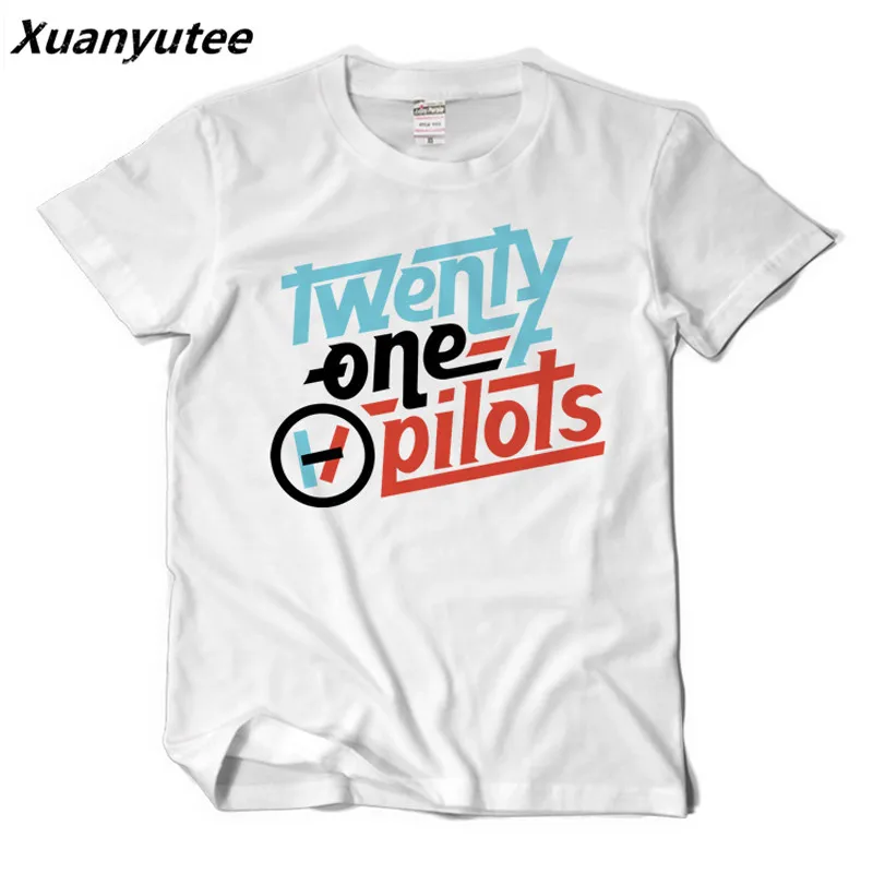 Xuanyutee Twenty One Pilots летняя новая футболка Homme с принтом рок-группы 3D рубашка хлопок с коротким рукавом o-образным вырезом хипстер Мужская футболка