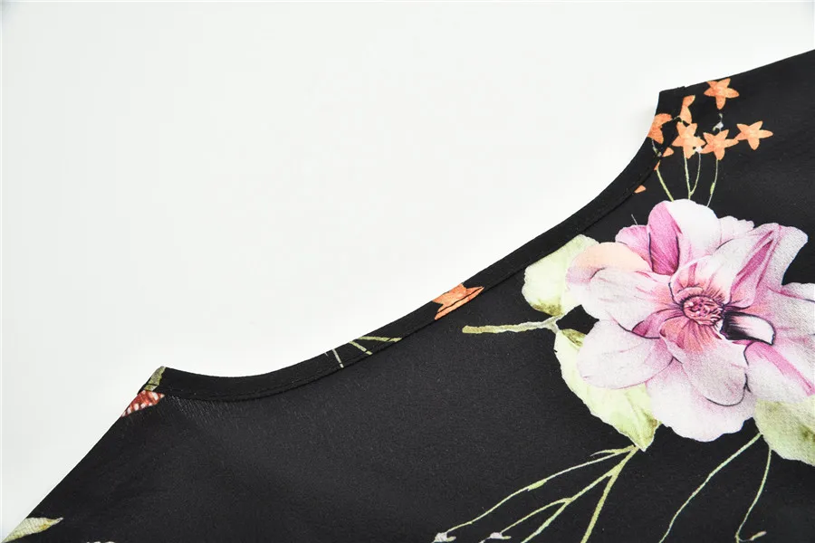 Gladiolus 2019 Spring Summer Dress Women 34 Sleeve V Neck Sexy Floral Print Bohemian Women Maxi Dress Long Beach Ladies Dresses (63)