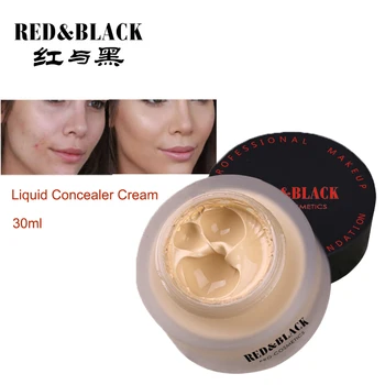 

Red&Black Liquid Foundation Cream Concealer Makeup Primer 30g Eye Dark Circles Cream Face Corrector Waterproof Beauty Cosmetic