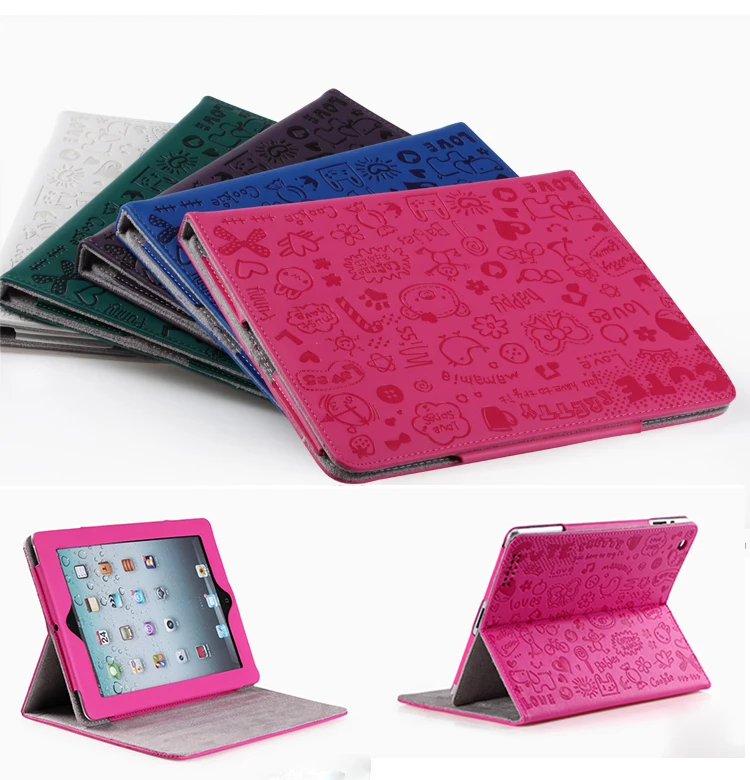 For iPad Air 5 Cute cartoon Magical Girl Little Witch Faerie graffiti pattern Smart Awakening Leather Case Cover Stand 10pcs/lot |