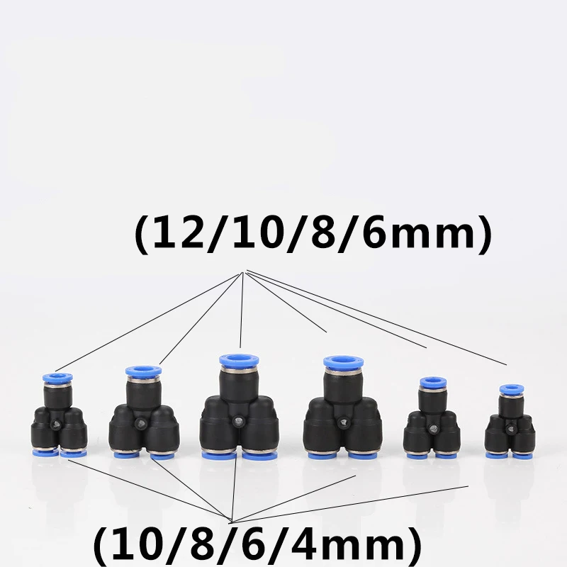 Pnuematic ФИТИНГИ 12 мм 10 мм 6 мм 4 мм 8 мм шланговая трубка пластиковые соединители соединитель воздушного шланга воздушная труба быстрое соединение фитинг