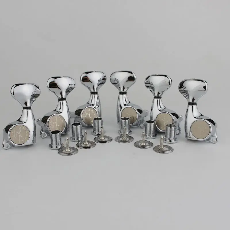 

Guyker 3R3L Guitar Machine Heads 1:21 Sealed Tuning Key Pegs Tuners Set Replacement for ST TL SG Style Electric Guitars Chrome
