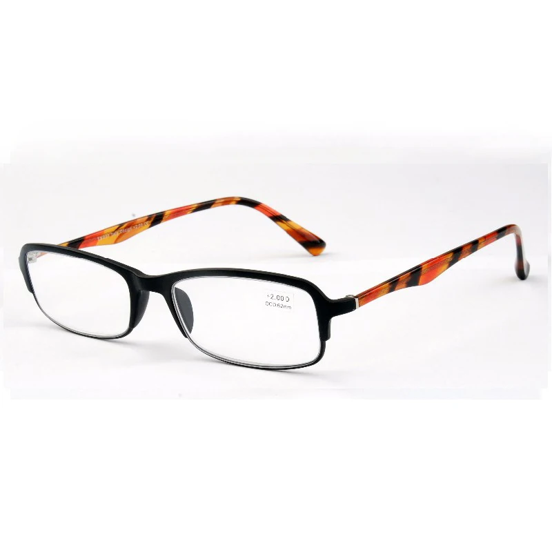 Guanhao очки для чтения для мужчин и женщин, передняя оправа с трендовой модной оправой, ацетатные дужки, очки для дальнозоркости, 1,0 1,5 2,0 2,5 - Цвет оправы: Оранжевый