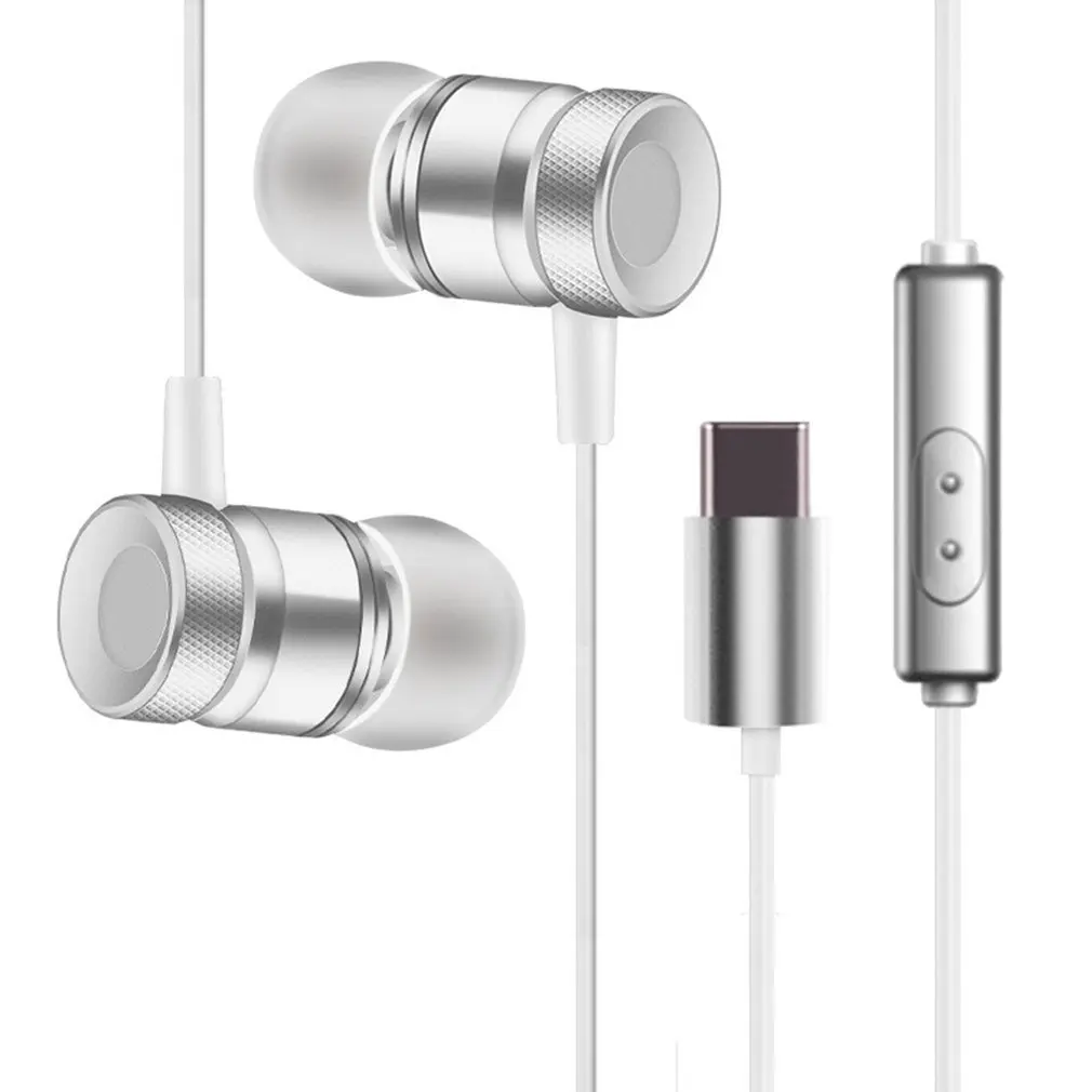Металлические наушники вкладыши USB Type C проводная гарнитура с микрофоном