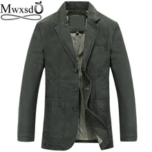 Mwxsd брендовый повседневный мужской военный хлопковый одиночный Блейзер, Мужской приталенный пиджак высокого качества, мужской пиджак