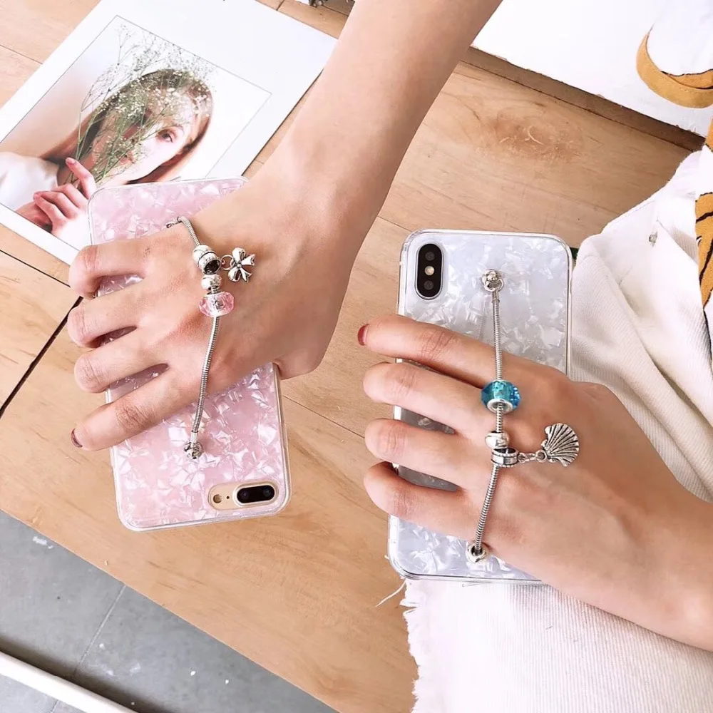 Для iPhone 6 6s 7 8 pluis X для Samsung galaxy s7 edge s8 s9 plus note металлическая цепочка бриллиантовый