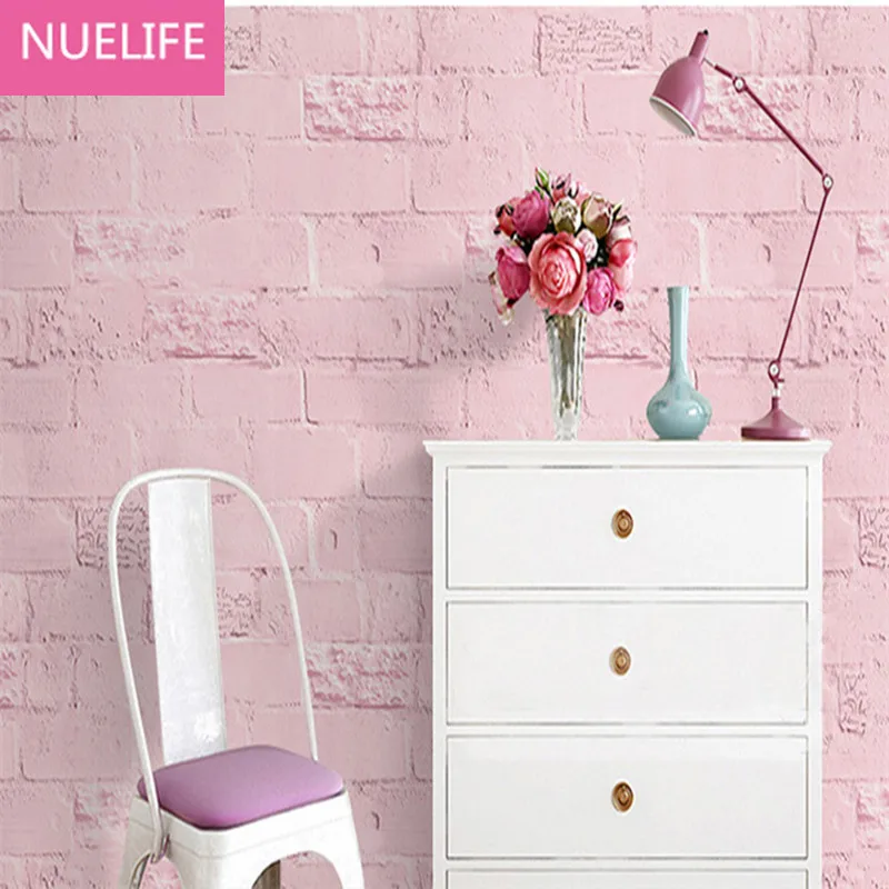 

0.6x10m Pink green brick pattern self-adhesive wallpaperPVC wallpaper bedroom living room dormitory children's room wallpaper