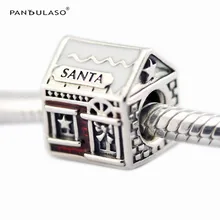 Casa de la navidad de santa cuentas esterlina de plata-joyería de las mujeres bijouterie diy fit pandora charms pulseras de plata 925 de la joyería regalos