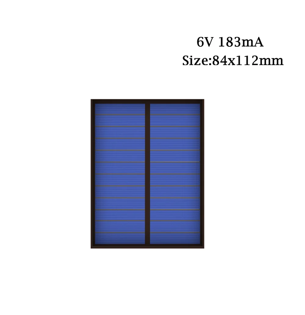 6V Панели солнечные 100mA 167mA 183mA 333mA 5000mA 583mA 750mA 1000mA 1670mA мини элемент для солнечной батареи для мобильного телефона Зарядное устройство Портативный