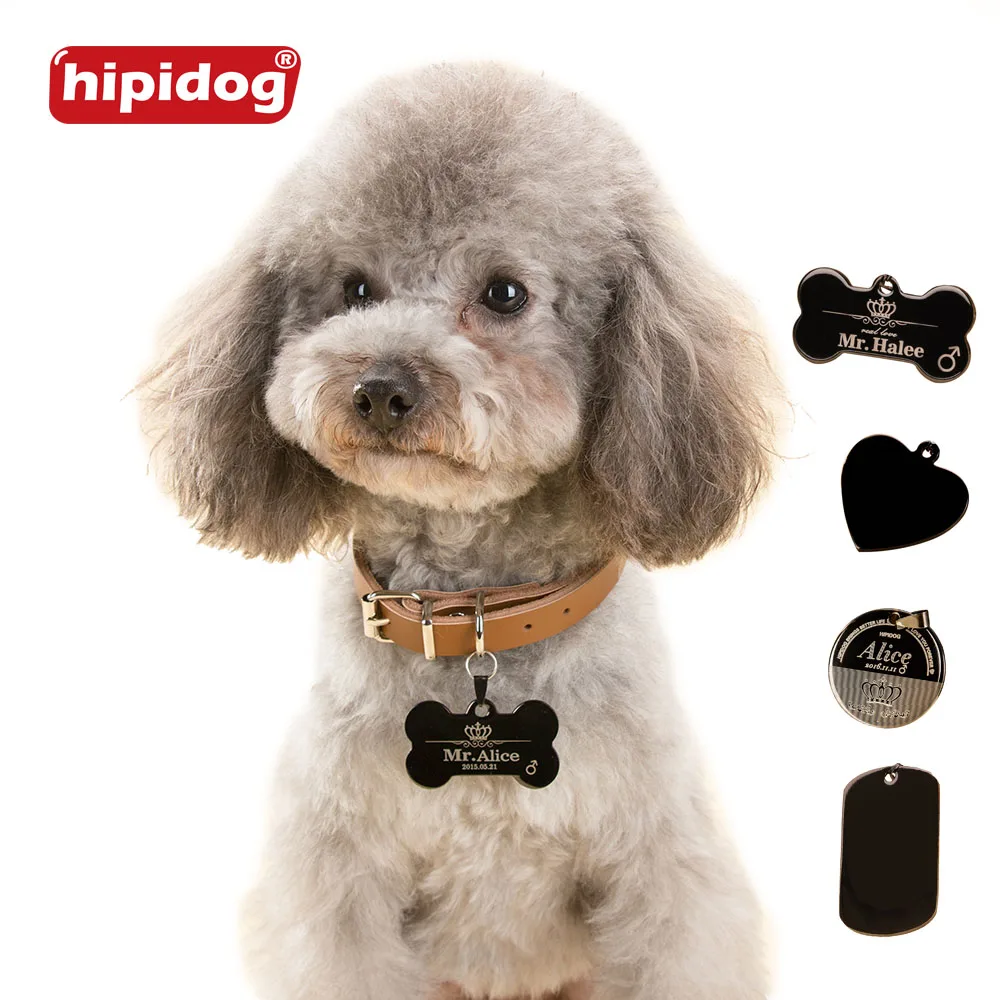 

Hipidog Free Personalized Engraving Text Dog Collar Tag Engrave Dog Cat Tag Dog Identification Customized Name Address Telephone