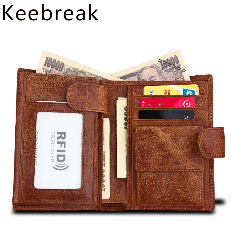 

100% Genuine Leather Men Wallet Vintage Short Wallets Male Multifunctional Mini Purse Coin Pocket Driver License Holder Vallet