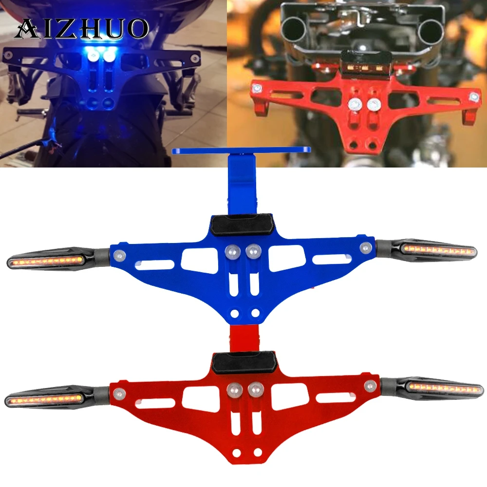 

Universal Motorcycle License Plate Holder LED Number Support FOR yamaha ybr 125 600 bandit pcx 150 suzuki gsr 750 honda cbr650f