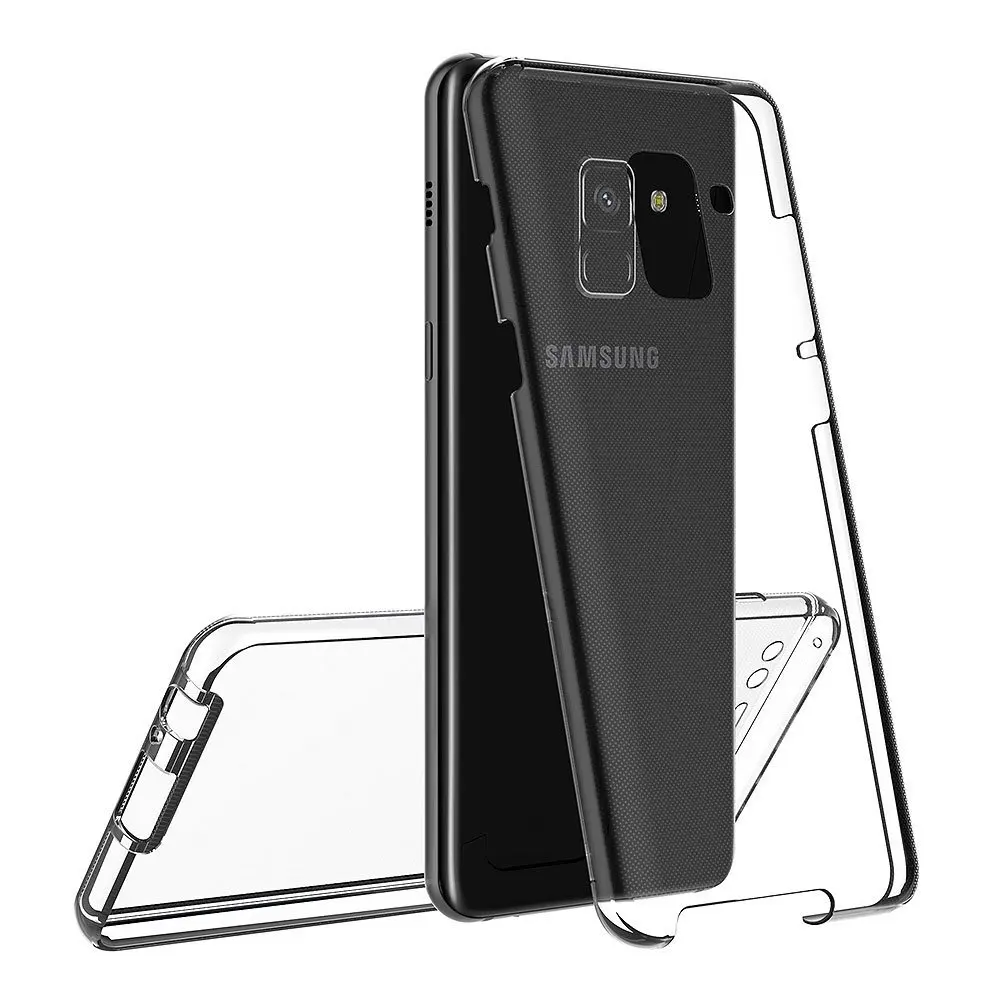New Case 360 Degree Full Cover Soft Luxury Transparent Silicone for Samsung A8 2018 Plus |