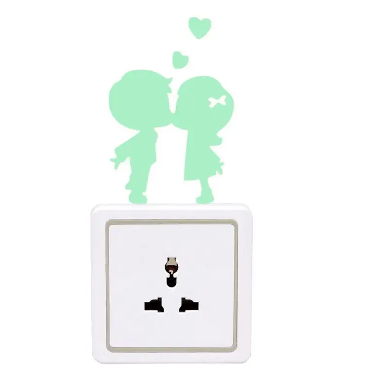 22 styles Luminous DIY Cute home Cat Switch Wall Sticker Night light