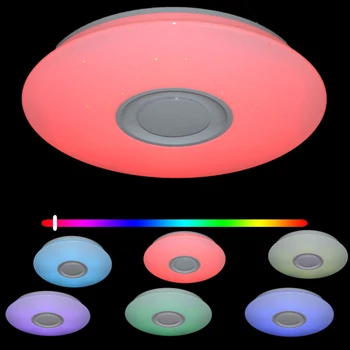 

Behogar LED Starlight Music Ceiling Light w/ Bluetooth Speaker 36W RGB Dimmable Ceiling Lamp Remote Control Living Room Bedroom