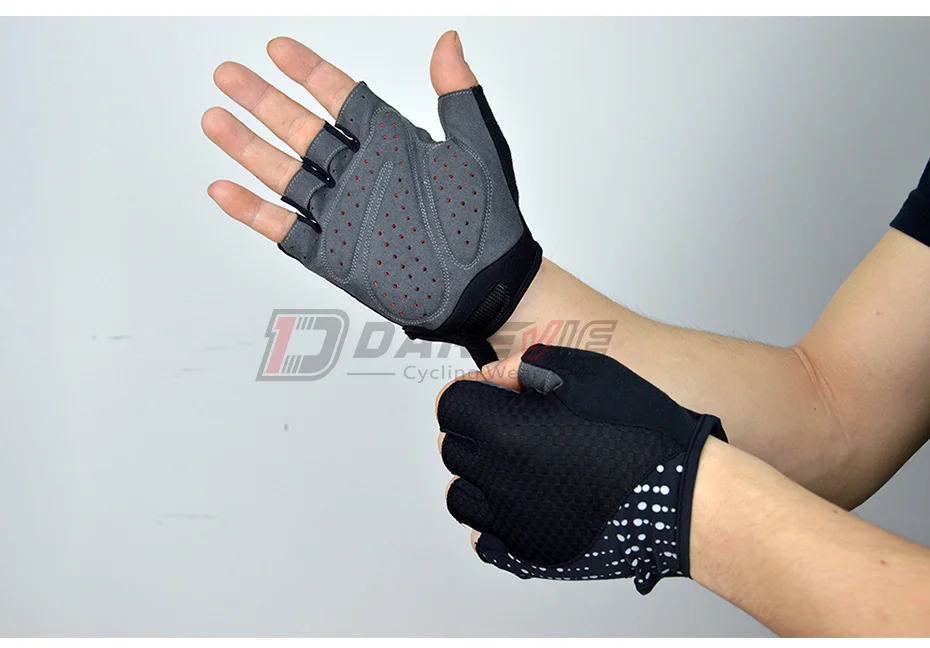 Darevie Велоспорт перчатки светоотражающий Hi-viz безопасный гель мягкий велосипедные перчатки с обрезанными пальцами, дышащие, не скользят, велосипед MTB перчатки