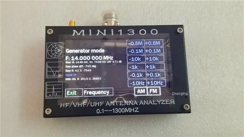 Новое обновление Mini1300 4,3 дюйма 0,1-1300 МГц HF/VHF/UHF антенный анализатор емкостный сенсорный экран