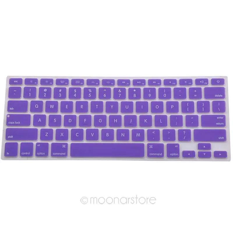 Силиконовый защитный чехол для клавиатуры для Apple Macbook Pro MAC 13 15 Air 13 мягкие наклейки на клавиатуру 9 цветов - Цвет: Фиолетовый