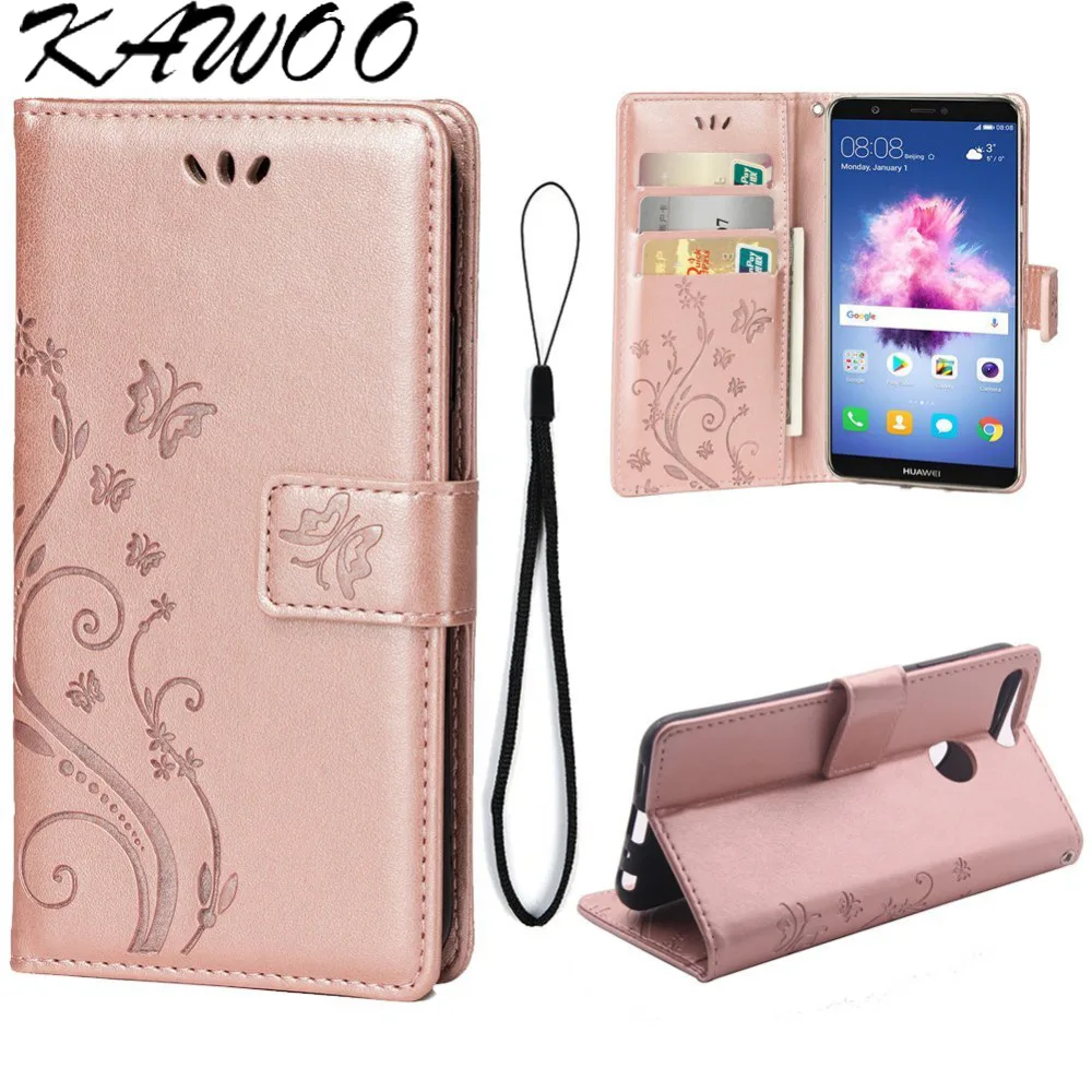

Premium PU Leather Embossed Butterfly Patterned Cover For Huawei P Smart Case Wallet Card Slots Capa For Huawei P20 P10 P9 Lite