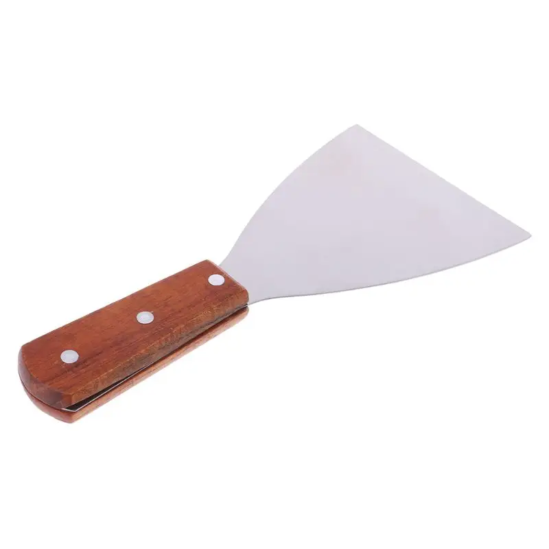  Cake Shovel Triangular Scraper Pizza Pastry Cheese Spatula Stainless Steel Blade with Wood Handle