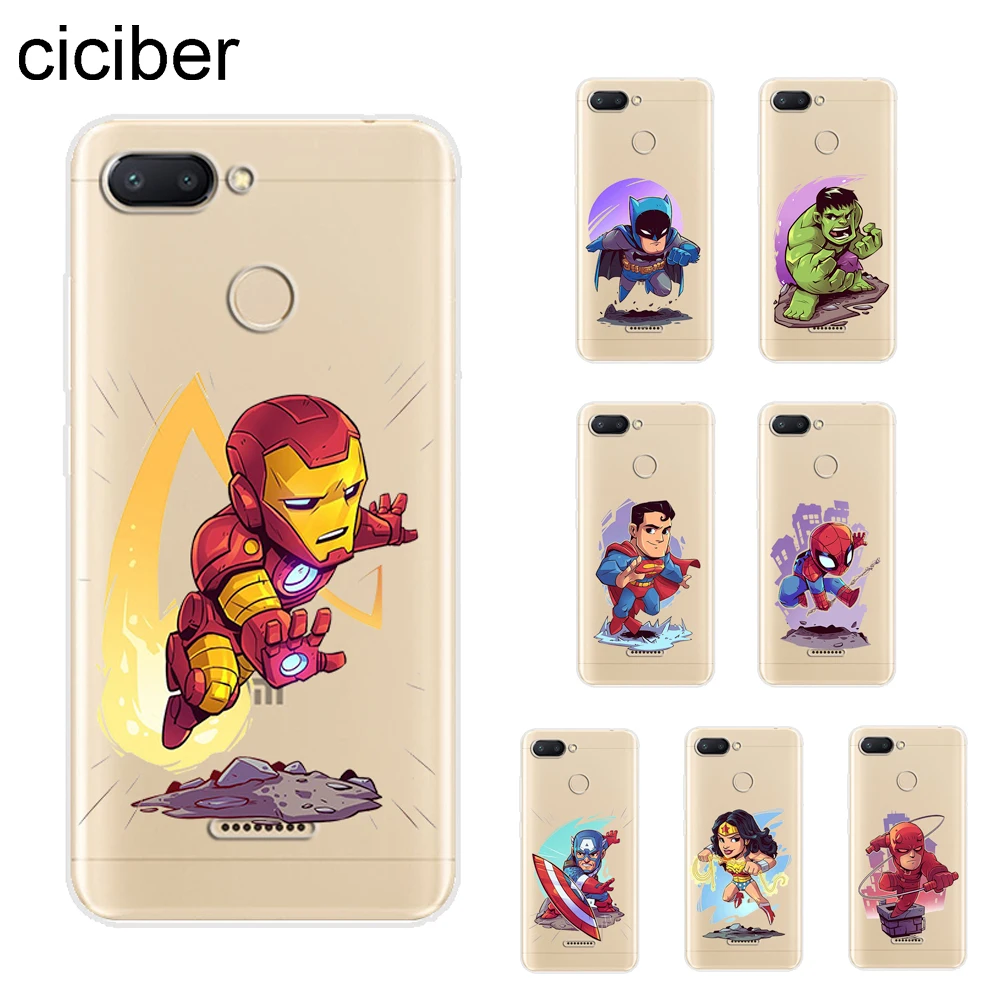 

ciciber Marvel DC Batman Cover For Xiaomi Redmi 6 5 4 3 A X S Plus Pro S2 Phone Cases For Redmi Note 7 6 5 4 3 X A Pro Soft TPU