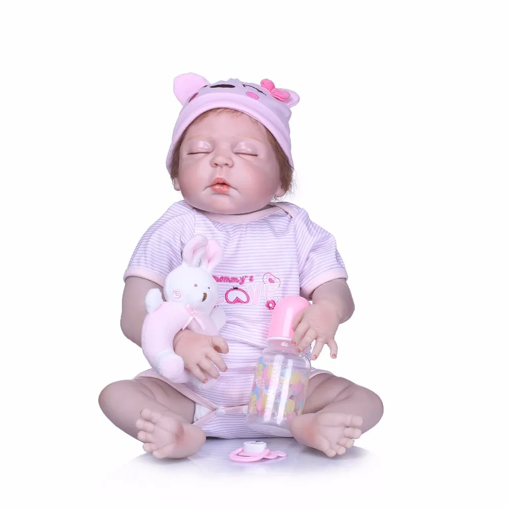 NPK реалистичные 2" Reborn Baby куклы полностью силиконовые виниловые тела куклы для младенцев водонепроницаемые игрушки для девочек выглядит как спящие bebes Reborn