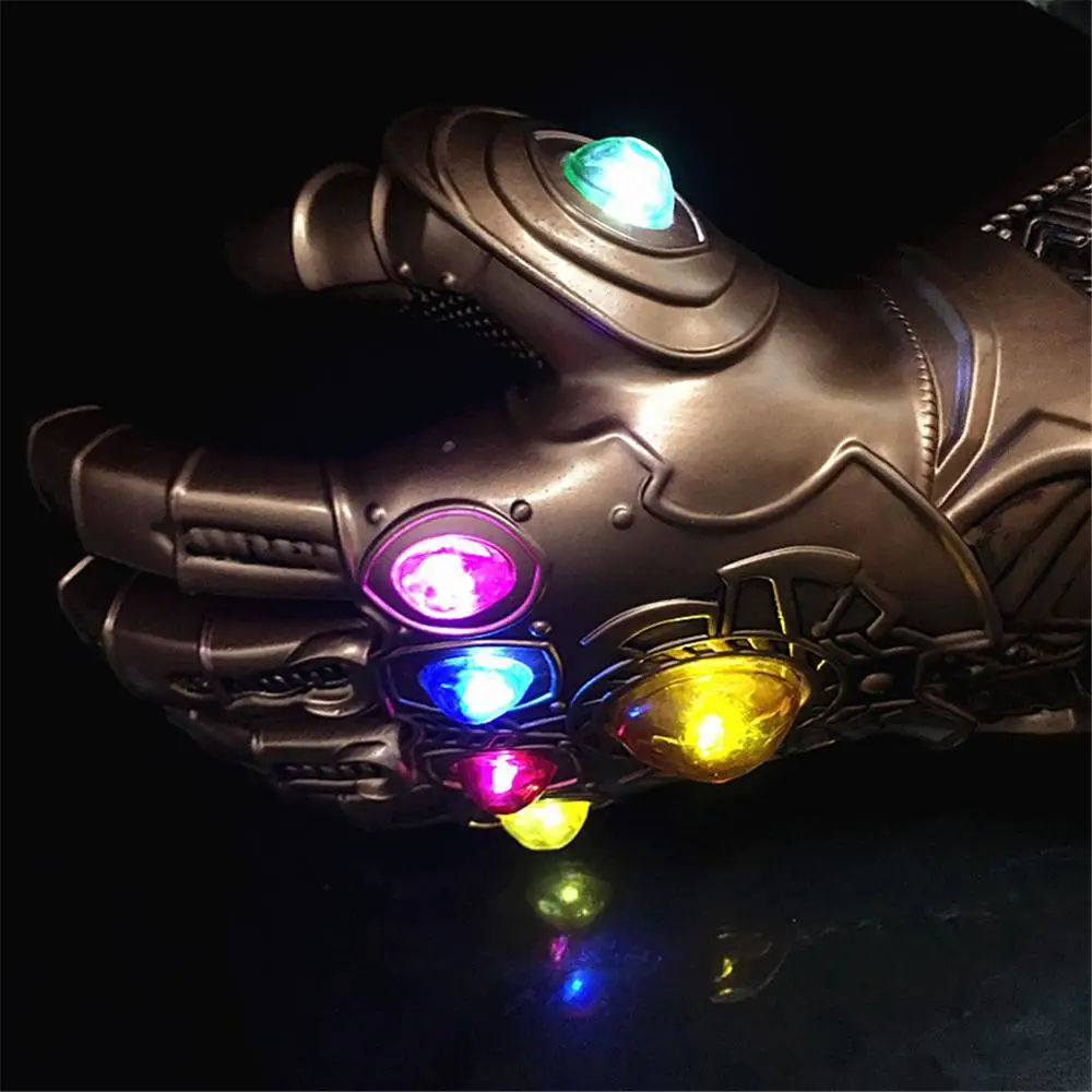 

1:1 Marvel Avengers 3 Infinity War Infinity Gauntlet LED Light Thanos Gloves Cosplay Action Figure Costume party