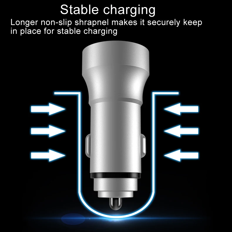 GUSGU Dual USB Автомобильное зарядное устройство для samsung iPhone 3.1A Мини Путешествия телефон зарядное устройство адаптер для мобильного телефона Алюминиевый сплав