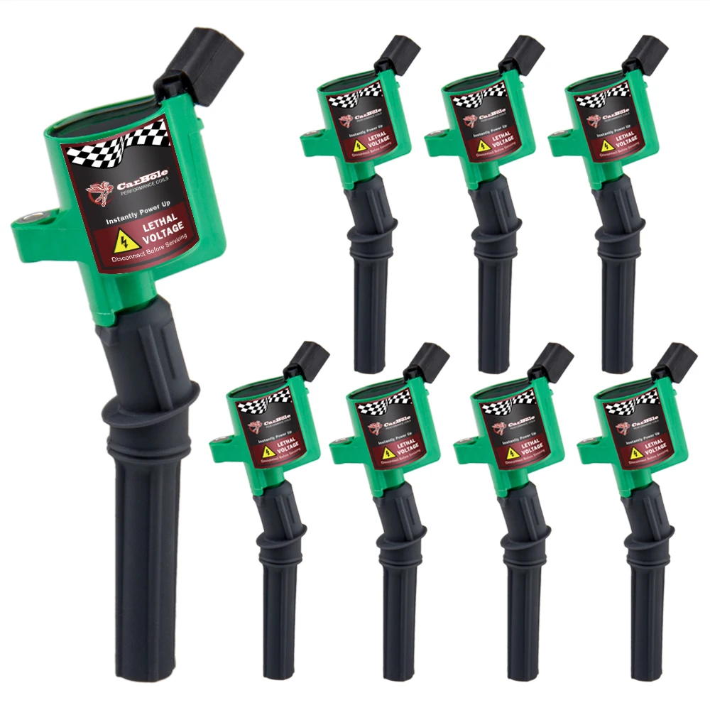 

8PCS New Ignition Coil For Ford Multispark Blaster Epoxy DG508 C1454 4.6L 5.4L V8 V10 Green